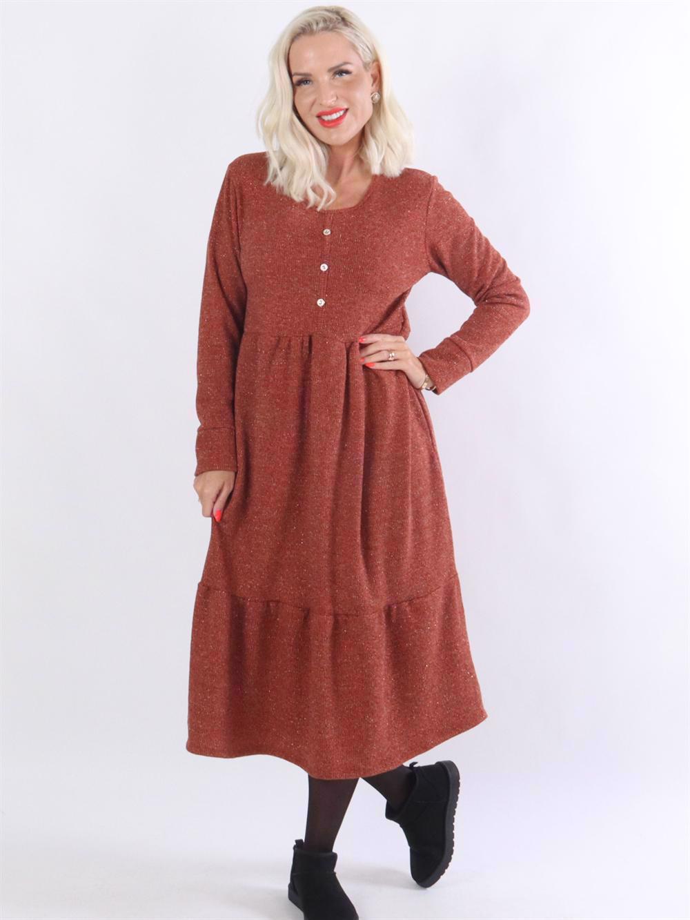 Dejana - Strikkjole med glittertråde